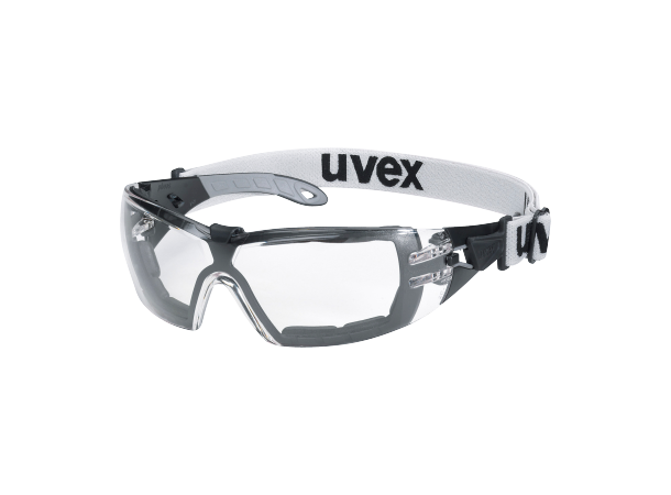 Uvex Brille Pheos Guard Ext Klar Svart/Grå str. S